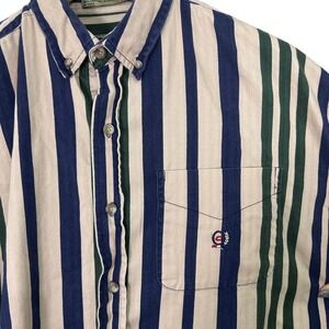 90s Coliseum Striped Collegiate Button Down Mens XL Long Sleeve Rugby Fraternity